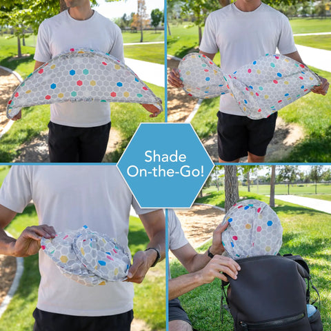 Outdoor Baby Swing Sun Shade For Toddlers, Portable Folding Canopy That Blocks UV Rays, Easy Install with hexagonal pattern
