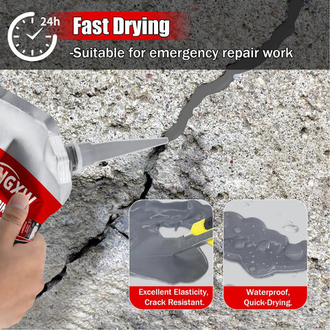 2-Pack Concrete Crack Filler And Sealant Quick-Drying Waterproof Repair Sealant applied to concrete surface