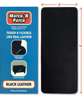 Leather Repair Patch Kit Brown 14 By 6 Inches Realistic Self Adhesive Faux Leather Patches For Couch Sofa Upholstery Car Seats And Other Furniture Vinyl Seat Repair shown in packaging and patch.