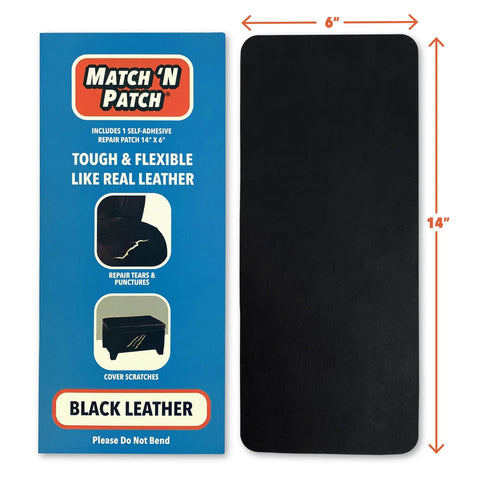 Leather Repair Patch Kit Brown 14 By 6 Inches Realistic Self Adhesive Faux Leather Patches For Couch Sofa Upholstery Car Seats And Other Furniture Vinyl Seat Repair shown in packaging and patch.