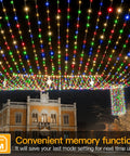 1000 LED Christmas Lights 330 Ft Outdoor Indoor With Remote IP67 Waterproof Dimmable 8 Modes 3 Timers over historic building