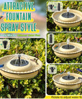 Extra Large Solar Powered Bird Bath With Fountain Kit For Your Backyard 1.67 Gallon Capacity 5 Prong Stake Design Hummingbird Drinking Bowl Solar Pump Set Four Water Patterns To Attract Birds
