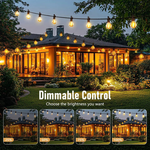 Outdoor String Lights 35 Ft Globe LED Bulbs Shatterproof Waterproof Patio Lights Connectable illuminating house and garden.
