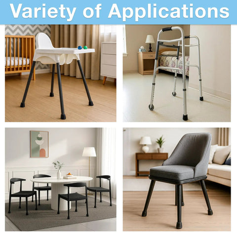 Heavy Duty 7/8 Inch Round Rubber Slip On Chair Leg Tips Zero Scratch Floor Savers For Hardwood And Tile Non Slip Furniture Caps That Grip Solid Without Shifting Set Of 4 Matte Black on various furniture including chairs and high chair.