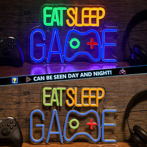 Neon Sign Wall Decor For Gamer Bedroom And Game Room Mood Lighting With Multicolor Silicone Strips Blue LED Neon Light