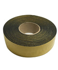 DIY Friendly Rubber Insulation Tape For Water Pipes, 2 Inch Wide, One Eighth Inch Thick, 30 Feet Long, Black roll on white background