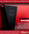 Must Have 12 Slot Wrench Organizer With Magnetic Backing Wall Mount Rack showcased with magnetic backing detail