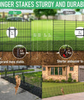 Outdoor Garden Fence For Dogs 32 Inch High 23 Ft Long Rustproof Metal Fencing With Ground Stakes No Dig Animal Containment