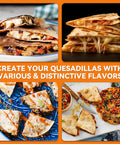 Bakers Friend Electric Quesadilla Maker 9.5 Inch Extra Stuffing Non Stick Grilled Cheese Press creates flavorful quesadillas.