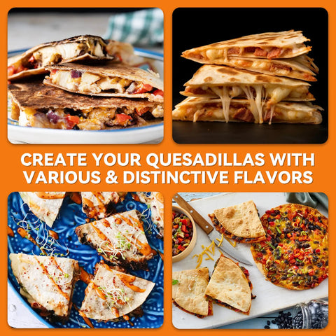Bakers Friend Electric Quesadilla Maker 9.5 Inch Extra Stuffing Non Stick Grilled Cheese Press creates flavorful quesadillas.