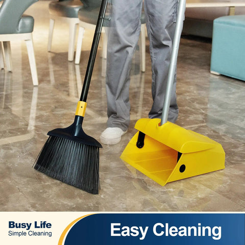 Commercial Dustpan With Windproof Cover For Indoor Outdoor Cleanup In Courtyard Garage Lobby Mall Market Floor Home Kitchen Office Pet Hair Garbage Heavy Duty Cleaning Tool For Quick Big Jobs