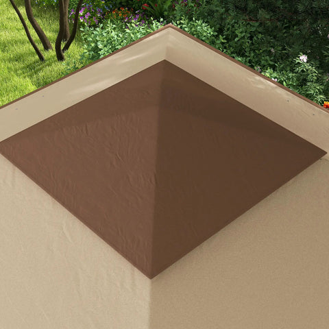 Top view of 11x11 Pop Up Canopy Gazebo With Removable Screen Walls Instant Outdoor Shade Shelter For Backyard And Garden Portable Event Tent With Carry Bag Easy Setup Khaki.