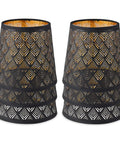 Crystal Chandelier Shades Set of 6 Clip On Mini Lamp Shades for Droplight Wall Lamps and Candle Chandeliers Dope Black