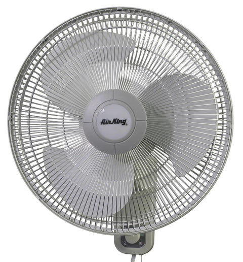 Commercial Grade Oscillating 16 Inch Wall Mount Fan With 17100 CFM Airflow For Workshops Gyms Stores Classrooms And Offices Beefy Heavy Duty Adjustable Oscillation Easy Mounting 9016 Model front view