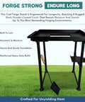 Coal Forge Stand And Fire Pot Kit For Blacksmithing Beginners, built tough steel forge stand shown on grass background.