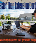 Portable Power Station and Solar Generator 400W Peak, 183Wh Lithium Battery with LED Display on outdoor table