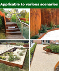 Pre Rusted Steel Garden Edging 40 Inch Long 8 Inch Deep 180 Degree Top Bend Protective Border Pack Of 6 in various scenarios