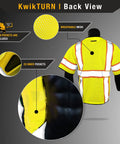Back view of Executive High Visibility Safety Vest With 10 Pockets For Men, Class 3 ANSI OSHA Reflective Mesh, highlighting features.
