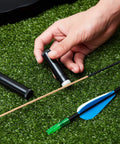Using Five Piece Bow String Wax Kit Waterproof Rail Lube for Archery Outdoors on arrow, ideal for crossbow, recurve, and compound bow