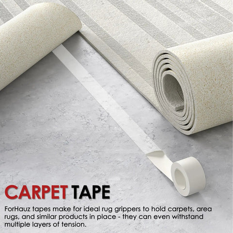 Heavy Duty Double Sided Rug Tape Non Slip Rug Gripper For Hardwood Floors Tile And Carpets 2 Inch By 20 Yards next to rolled carpet