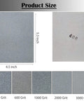 10 Piece Softback Sanding Sponge Set With 400 600 1000 2000 3000 Grits showing product dimensions 4.5 x 5.5 inches and grit variety