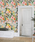Room with Peel And Stick Floral Boho Textured Wallpaper For Bedroom And Bathroom Waterproof Removable Renter Friendly Pink Watercolor Modern Look