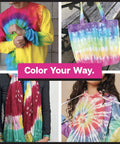 One Step Tie Dye Kit For Big Groups With 14 Vibrant Colors And 18 Pre Filled Bottles Easy Cleanup Tools Included No Presoaking Needed.