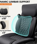 Ergonomic Office Chair With 3D Dynamic Lumbar Support For Lower Back Pain Relief Leather Executive Desk Chair Padded Flip Up Armrests Black
