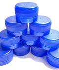 Image of a Blue 28mm Leak Free Alcohol Cap Set For Fiji Bottles Reseal Your Water Bottle Perfectly 12 Blue Screw Lids Fits Fiji Bottles