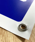 5S Practices Durable Vinyl Banner 36x24 Inch Sign For Shop Floor Organization, Grommets In Each Corner, Fade Resistant, High Visibility Colors, Ultimate Visual Communication Tool, corner grommet close-up