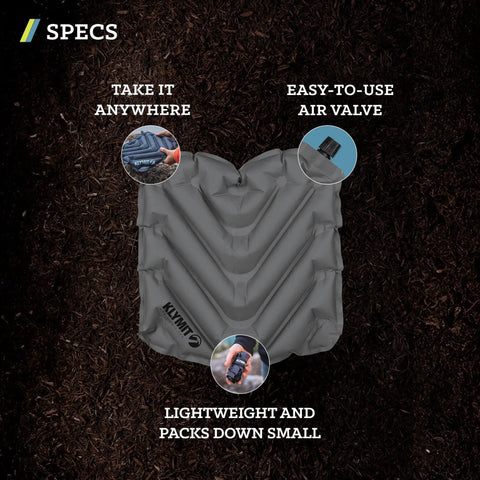 V Seat Inflatable Cushion For Travel, Camping, Backpacking And Bleachers, showing lightweight and easy air valve
