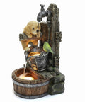 Totally Cute Puppy Dog Outdoor Water Fountain With LED Lights Resin Farmhouse Style Waterfall Fountain 25 Inch Tall