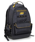 35-Pocket Solid Molded Base Heavy-Duty Tool Backpack with waterproof reinforced bottom and dual-zip access front view
