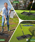 Heavy Duty Lawn Leveling Rake With 30 Inch Blade And Adjustable Handle used on farm, garden and golf course for soil leveling.