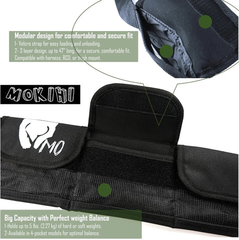 13.86 Pounds Diving Weight Belt With Quick Release Buckle For Saltwater Dives, shown with modular secure fit feature