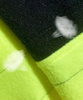 Close-up of High Visibility Class 3 Zip Up Hoodie Sweatshirt for Men with Reflective Stripes showing stain-resistant fabric detail