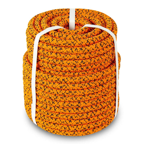 Beefy Double Braided Arborist Rope 1/2 Inch By 125 Feet No Stretch Static Rope With 7200 Lb Working Load Tree Rigging Rope Sogas para Arboles Assorted Colors coiled bundle