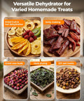Straight Shooter 700 Watt Food Dehydrator With Eight Roomy Trays And Quick 360 Hot Air Circulation That Cranks Up To 212 Degrees Plus A No Mess Twenty Four Hour Timer For Fruit Jerky And Herbs - Dried fruits, nuts, jerky, herbs, and pet treats