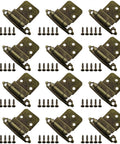 Soft Close Steel Hinges Set 12 Pack With Screws Cold Rolled 1.5mm Spring Hinges In Antique Bronze Finish