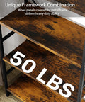 Close-up of wood shelf detail on Arched Five Tier Bookshelf Tall Bookcase with metal frame, showing 50 lbs weight capacity
