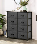 Roomy 8-Drawer Fabric Dresser For Bedroom Closet Dorm And Living Room, Tall Chest Of Drawers With Foldable Fabric Drawers