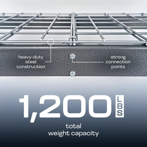 Heavy Duty Steel Garage Shelving Unit, 24X48X84 Industrial Storage Rack With 300 LB Max Load Per Shelf, Hammertone Finish, Rock Solid Badass Organization System
