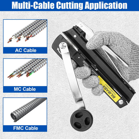 Heavy Duty Electrical Wire Cable Cutter Ninja Slice Armor Bx Mc Ac Greenfield With Rock Solid Hss Blades cuts AC, MC, and FMC cables.
