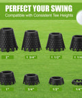 Eight Piece Golf Tees Set For Indoor Simulator And Practice Mat Plastic Tees With Consistent Height From Quarter Inch To Two Inches