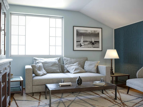 Living room with Spyglass Table Lamp With Bronze Finish, Dual Pull Chains, White Linen Shade, Retro Modern Luxe Vibe, 30.5 Inch Tall