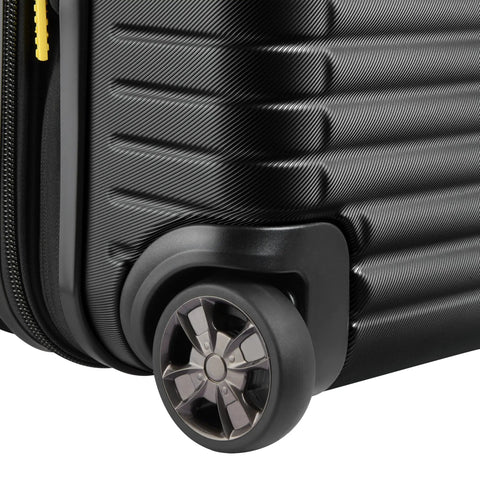 Close-up of inline wheel on Cruise 3.0 Hardside Underseater Carry On Luggage With Two Inline Wheels Lightweight Polycarbonate Shell