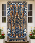 Beachy Coastal Door Cover Banner 36x72 Inches For Indoor Outdoor Use Rustic Ocean Theme Front Door Decor Fade Resistant