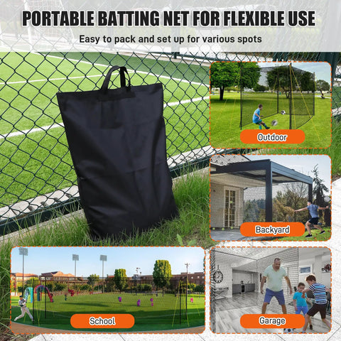 20 Foot Baseball And Softball Batting Cage Net For Backyard Practice Portable Hitting Net With Carry Bag for flexible use