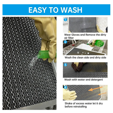 Instructions for washing the Reusable Electrostatic Air Filter 19.75x19.75 Inch For Home And Office HVAC Washable MERV 8