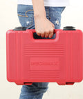 Heavy Duty 14 Piece Deep Impact Socket Set case being carried by person, 1/2 Inch Drive, Metric Sizes 10mm To 32mm, Chrome Vanadium Steel